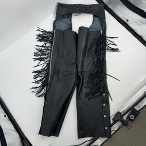 Vintage Leather Chaps XL Fringe